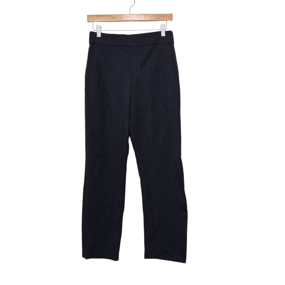 Spanx The Perfect Pant Straight Leg Navy Blue High Rise Pull On Trousers Size M